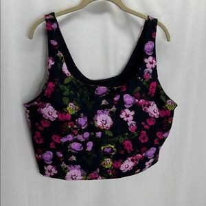Old Navy Floral Sports Bra - Pink and Black